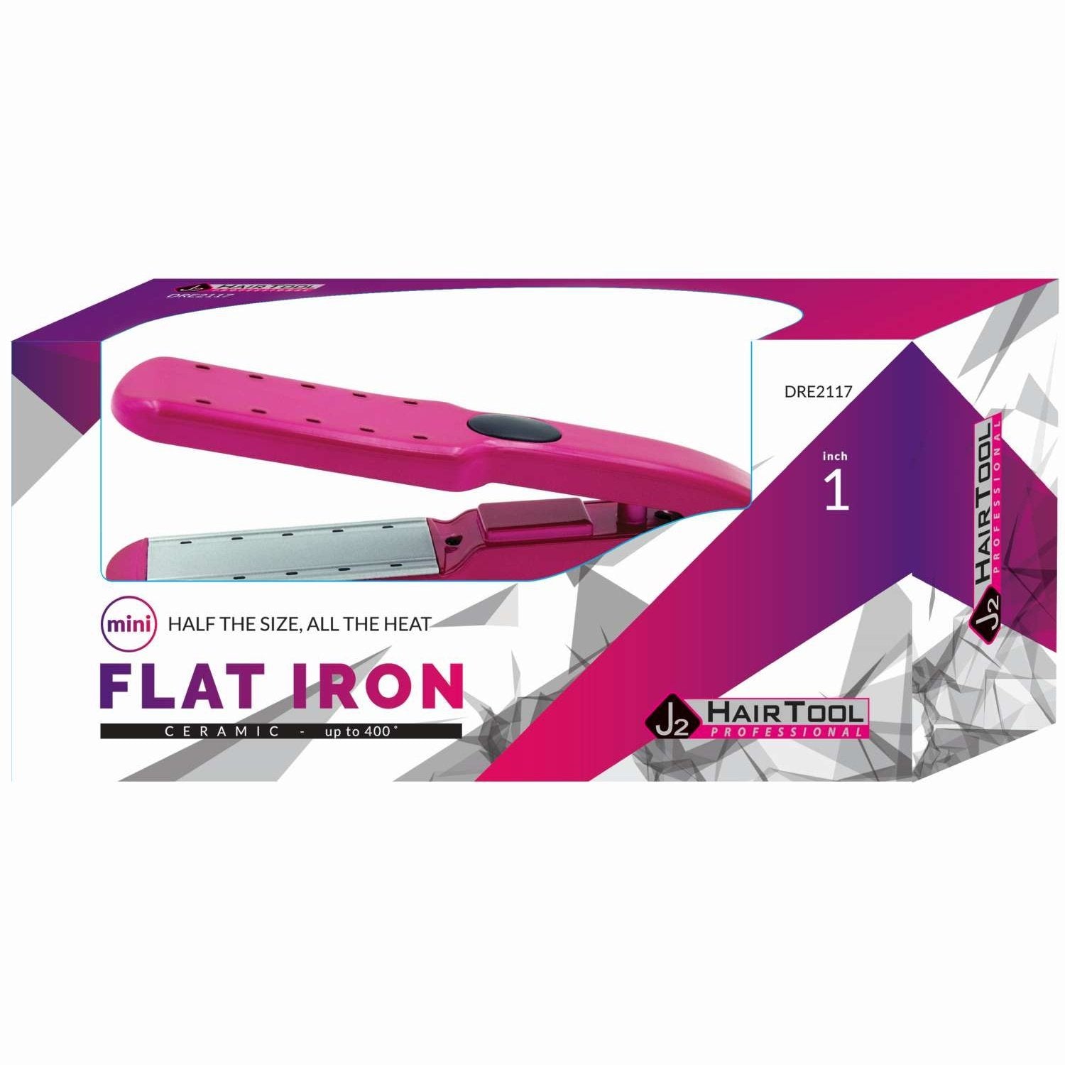 J2 Hair Tools Mini Flat Iron Hot Pink J2 Hair Tools Mini Flat Iron Hot Pink