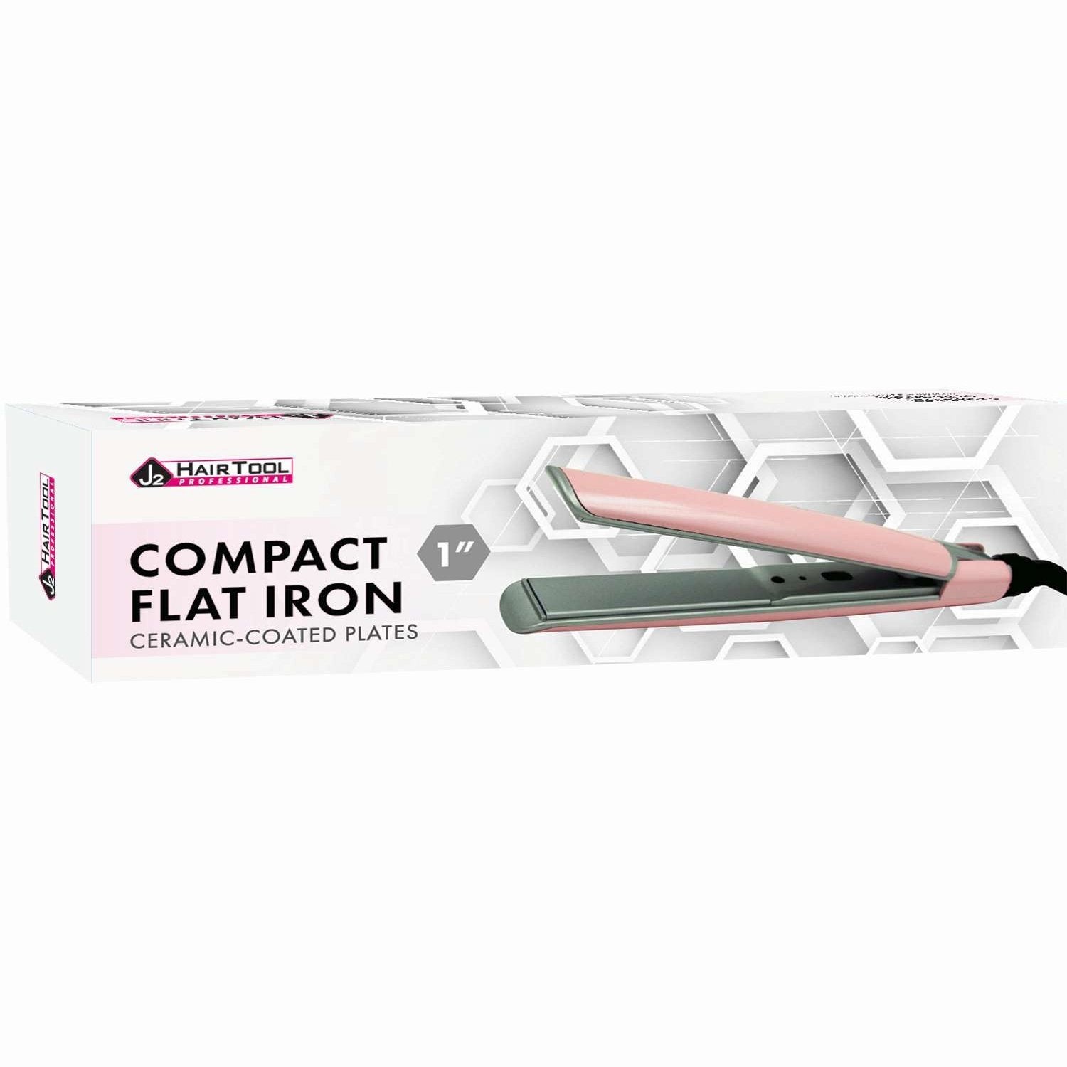 J2 Hair Tools Flat Iron Compact Pink J2 Hair Tools Flat Iron Compact Pink